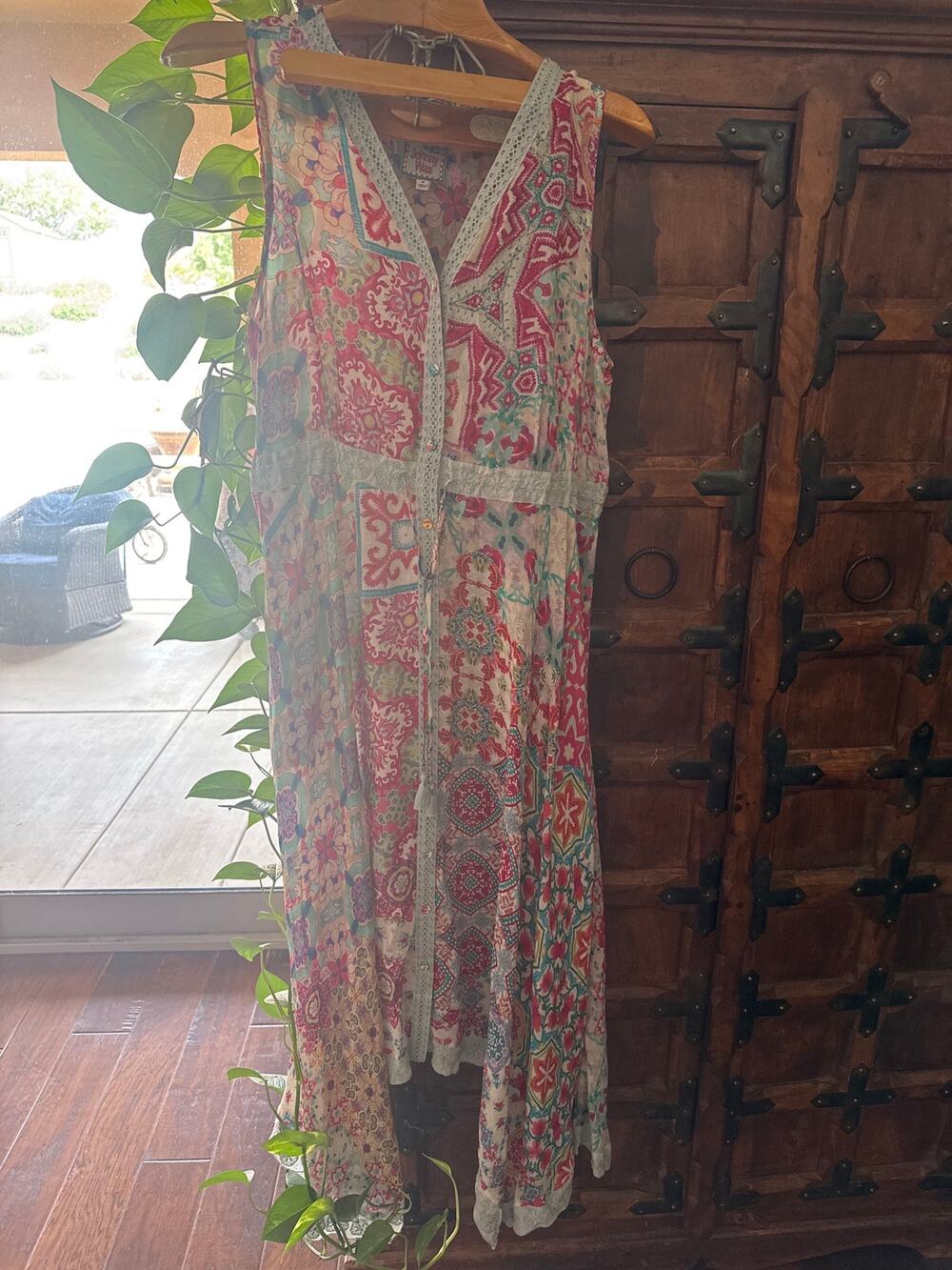 Johnny Was asymmetrical boho maxi dress